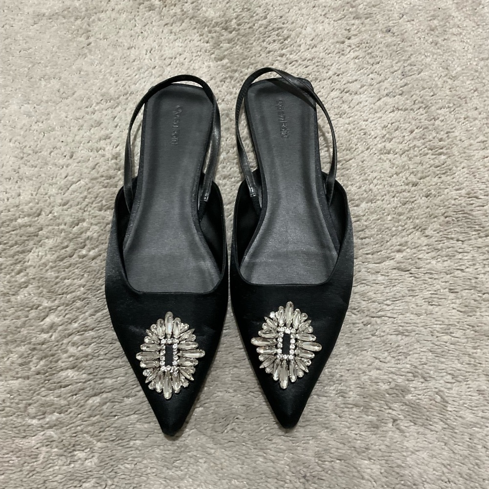 Kendall Ornament Pointed Toe Slingback Flat - Open Edit